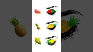 Watermelon eyeshadow also pineapple and corn creative coloring ideas for kids #kids #kidsart