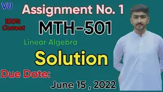 MTH501 Assignment 1 Solution 2022 | Spring 100% Correct | MTH501 Linear Algebra By Usama Rajput