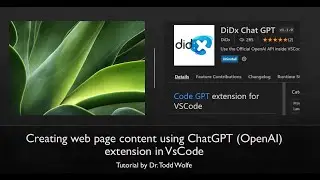 How to use the ChatGPT (OpenAI) DiDx VsCode extension in place of lorem ipsum to generate content