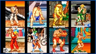 Street Fighter II ALL CHARACTERS | SUPER NINTENDO - SUPER NES | 1080p 60fps