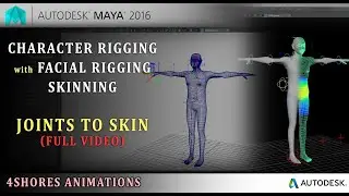 How to Rig a Character in Autodesk Maya Full Process | Facial Rigging Skinning  | 4SHORES ANIMATIONS