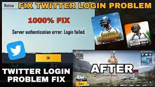 Fix Server Authentication Error Login Failed Bgmi Twitter, Pubg Twitter Login Problem Fix Solve