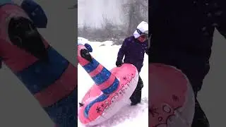 Fun pink inflatable flamingo snow tube 47in | Best snow tubes for sale