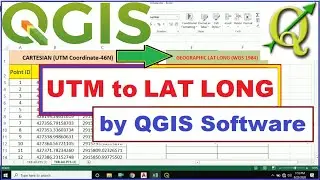 UTM to Lat Long by QGIS Software (English)