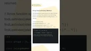 Array findLastIndex() Method | #javascript