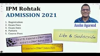 IPM Rohtak 2021 Notification | Exam Pattern | Fees