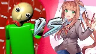 BALDI vs MONIKA! (Baldis Basics vs Doki Doki Literature Club Animation) | CARTOON FIGHT CLUB!