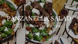 Panzanella with Grilled American Lamb Kabobs and Burrata