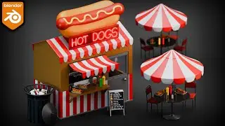 Hot Dog Stand 🌭 (Blender Artwork Creation Process)