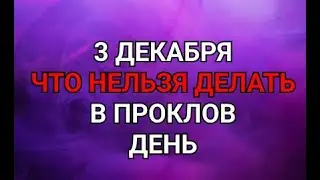 3 ДЕКАБРЯ - ЧТО НЕЛЬЗЯ  ДЕЛАТЬ В ПРОКЛОВ ДЕНЬ  ! / 
