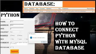 How can we connect python with mysql database | Python tutorial | Connect to the database