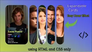 How to make expandable cards with CSS | Expanding image on Hover | HTML CSS tutorial