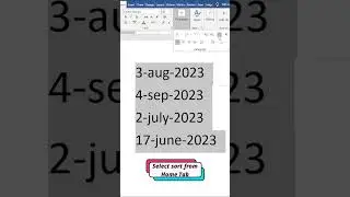 How to Arrange Data (Date) in Ascending and Descending Order | MS Word: Step-by-Step Tutorial