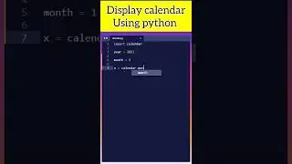 Display calendar using python 