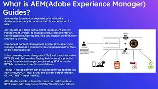 What is AEM(Adobe Experience Manager) Guides - XML Documentation?