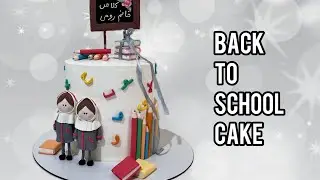 Back To School Class Cake - Whipped Cream School Theme Cake Tutorial