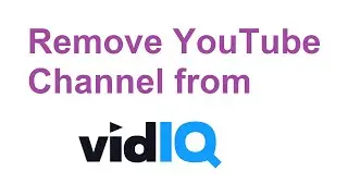 How To Remove Your YouTube Channel From vidIQ Account