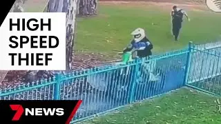 Police pull gun on man riding stolen dirt bike | 7 News Australia