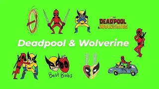 Animated Deadpool & Wolverine GIF Green Screen Pack (Free Download)