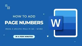 How To Add Page Numbers From A Specific Page In MS - Word | Tricky4you