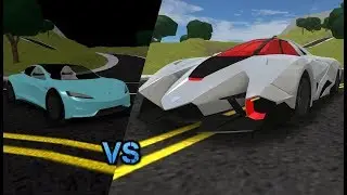 ROBLOX: Vehicle simulator Tesla Roadster 2.0 VS Lamborghini Egoista