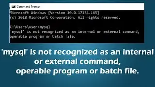 'mysql' is not recognized as an internal or external command, operable program or batch file.