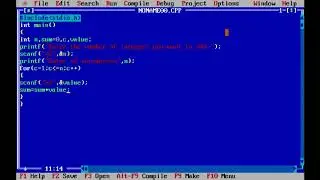 C  program to find sum of n numbers.[Turbo c++]