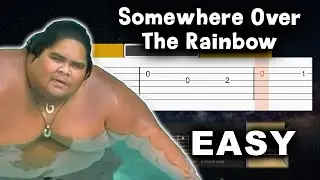 Somewhere Over The Rainbow - Israel Kamakawiwo'ole - EASY Guitar tutorial (TAB AND CHORDS)