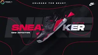 Nike sneakers shoes poster design template for adobe photoshop | GTAMC Vfx | #1