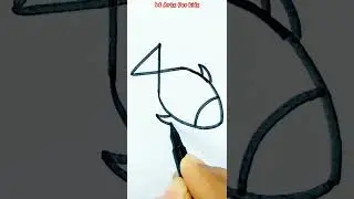 How To Draw A Fish from Number 4 | Easy Way To draw Fish | Easy drawing Step by step