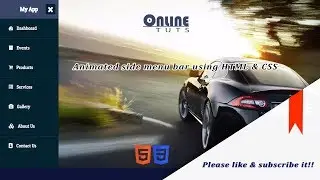 Animated side menu bar using HTML and CSS |2020