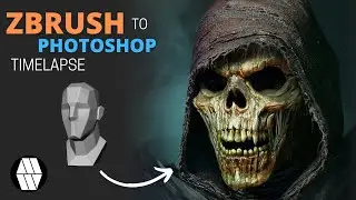 ZBrush to Photoshop Timelapse - 'Skeletor' Concept