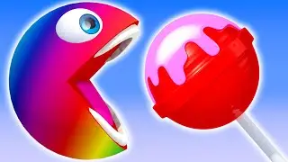 Pacman in the Space as he finds alien, robot and travels by spaceship