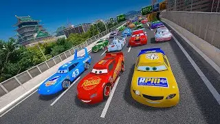 Race in Japan Pixar Cars - Nagoya Expressway - McQueen & Friends The King Chick Hicks Jackson Storm