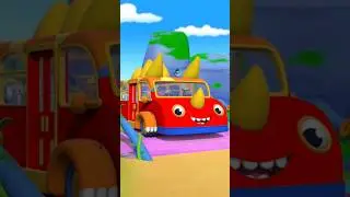 Wheels On The Bus Dino Safari #shorts #vehicles #loconuts #kidssongs