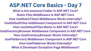 ASP.NET Core Static File, Default Page, Exception Handler Middleware - ASP.NET Core Basics Day 7