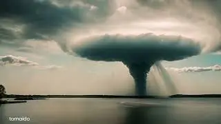 Surreal, menacing tornado...