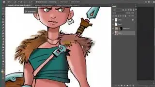 Digital painting Barbarian grrrrl