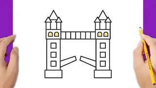 HOW TO DRAW LONDON BRIDGE EASY / HOW TO DRAW TOWER BRIDGE EASY