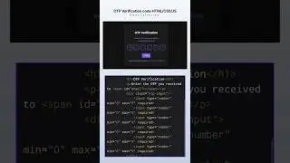 OTP Verification in React js ,html, css | otp verify page html css | how to verify otp in ReactJS