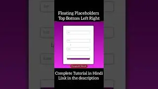 Floating Placeholders animation using HTML and CSS #css #computernerds