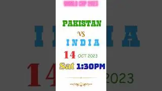 Pakistan cricket team schedule of matches in world cup 2023