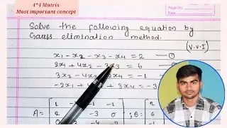 Gauss elimination method 4*4 matrix || most important questions gauss elimination method || #static