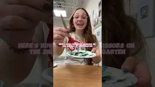 Introducing scissors on the second day of kindergarten ✂️🥗 