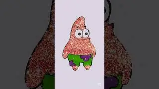 DIY Patrick Star in SpongeBob glitter coloring ideas for kids 