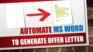 ✅ Automate Ms Word to generate Offer letter | Ms Word Tips and Tricks