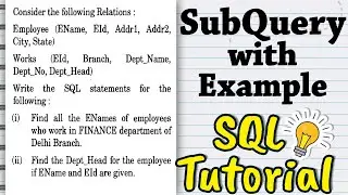 subquery in SQL  |  Sub query in SQL | SQL tutorial for beginners