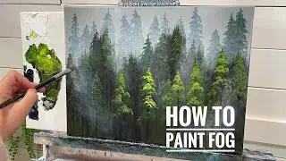 HOW TO PAINT FOG | Acrylic Painting Tutorial for beginners