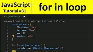 JavaScript Tutorial 31 - For in Loop in JavaScript | Programming For Beginners