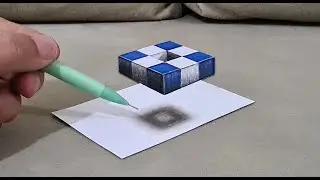 easy 3d drawing cube on paper for beginners